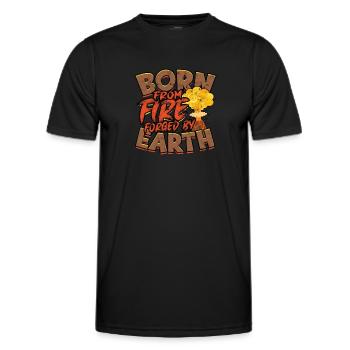 Born from fire, forged by earth - Volcano - Men's Functional T-Shirt - black - Front - AI Model Male 178 dark (178cm)