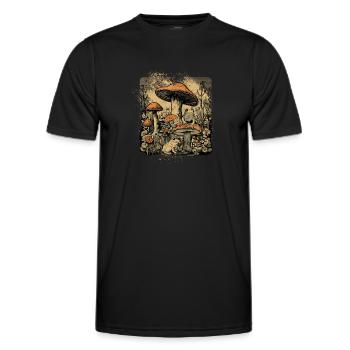Cottagecore Grof Style - Rustikale Ästhetik - Männer Funktions-T-Shirt - Schwarz - Vorne - AI Model Male 178 dark (178cm)