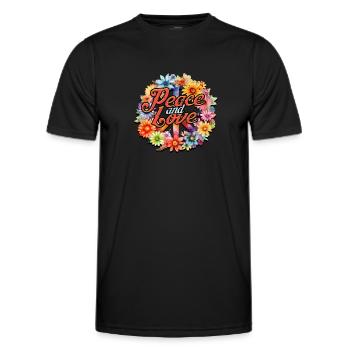 Frieden und Liebe - Harmonie - Männer Funktions-T-Shirt - Schwarz - Vorne - AI Model Male 178 dark (178cm)