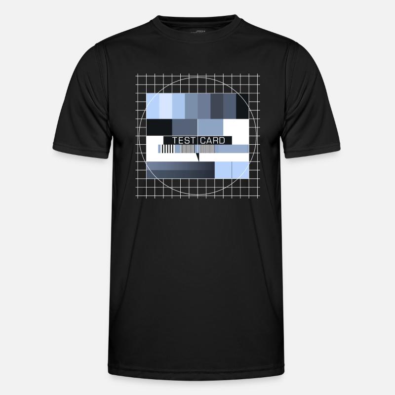 Testbild Fernsehen Bildschirm Sendeschluss Display - Männer Funktions-T-Shirt - Schwarz