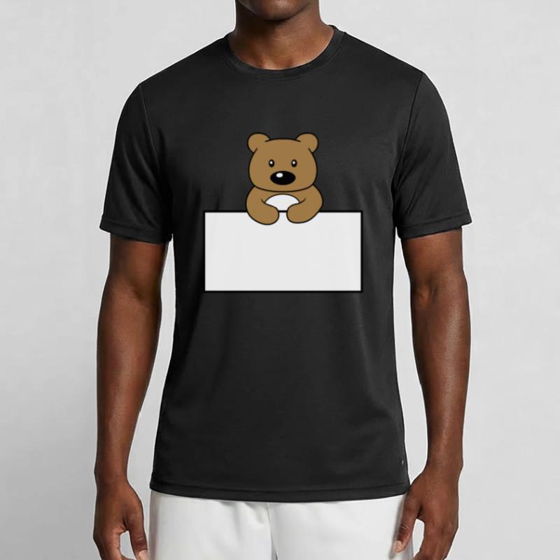 name shield frame text write teddy grizzly ba Men's Functional T-Shirt
