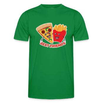 Meilleures Pizzas Friends et frites Cadeau amusant - T-shirt sport Homme - vert - Devant - AI Model Male 178 dark (178cm)