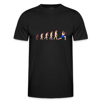 Evolution Gewichtheben Bodybuilder Funny Gym - Männer Funktions-T-Shirt - Schwarz - Vorne - AI Model Male 178 dark (178cm)