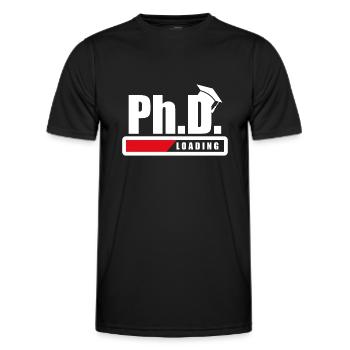 Student Ph.D. Loading Doctoral student Funny gift - Men's Functional T-Shirt - black - Front - AI Model Male 178 dark (178cm)
