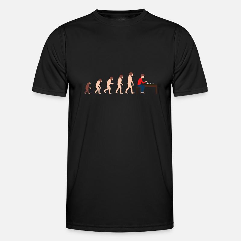 Evolution Schachspieler Lustige Geschenkidee - Männer Funktions-T-Shirt - Schwarz
