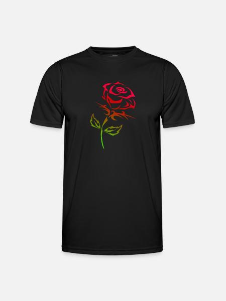 Tribal tattoo rose lover gift idea - Men's Functional T-Shirt - black