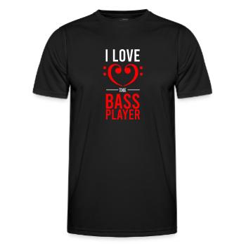 Musique I Love The Bass Player Bass Clef Hearts Gift - T-shirt sport Homme - noir - Devant - AI Model Male 178 dark (178cm)