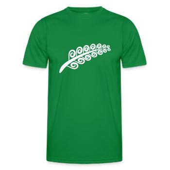 New Zealand Silver Fern Polynesian Tribal Tattoo - Men's Functional T-Shirt - kelly green - Front - AI Model Male 178 dark (178cm)