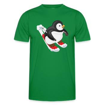 Pinguin Skifahren Ski-Liebhaber Winter Geschenk - Männer Funktions-T-Shirt - Kelly Green - Vorne - AI Model Male 178 dark (178cm)