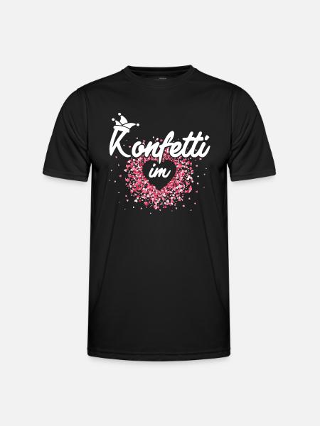 Konfetti im Herzen Fasching Karneval Konfetti - Männer Funktions-T-Shirt - Schwarz