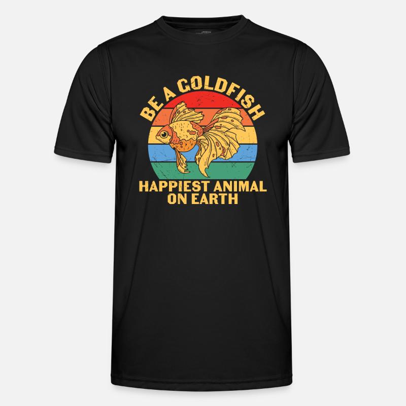 Sei ein Goldfisch glücklichstes Tier - Männer Funktions-T-Shirt - Schwarz