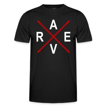 Rave Techno - Männer Funktions-T-Shirt - Schwarz - Vorne - AI Model Male 178 dark (178cm)
