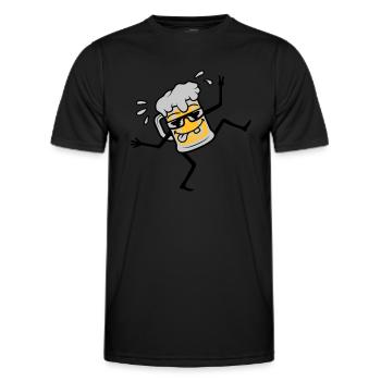 Dancing Cool Party Bière - T-shirt sport Homme - noir - Devant - AI Model Male 178 dark (178cm)