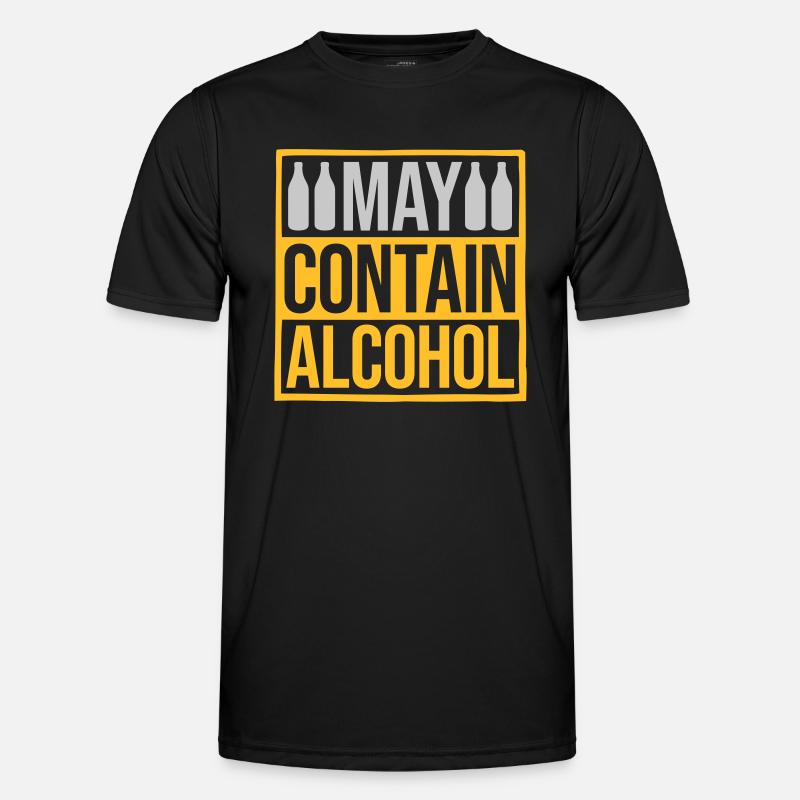 Schild May Contain Alcohol - Männer Funktions-T-Shirt - Schwarz