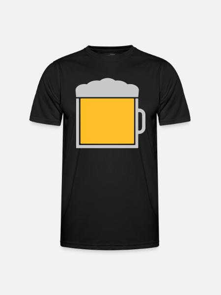 Large beer glass icon logo - Men's Functional T-Shirt - black