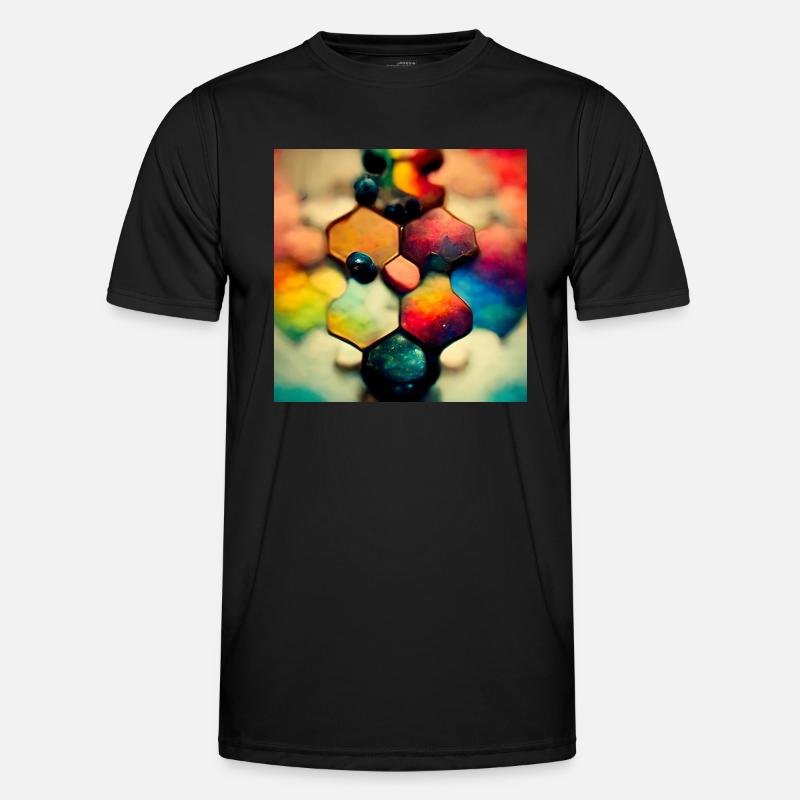 Ein Puzzle mit Moleküle Männer Funktions-T-Shirt