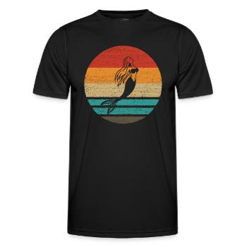 Sirène Retro Style Vintage - T-shirt sport Homme - noir - Devant - AI Model Male 178 dark (178cm)