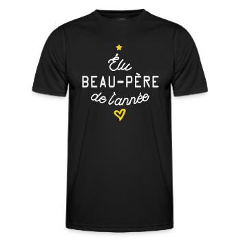 elu beau père de l année - T-shirt sport Homme - noir - Devant - AI Model Male 178 dark (178cm)