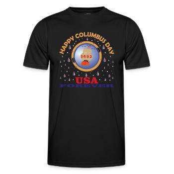 COLUMBUS DAY - Men's Functional T-Shirt - black - Front - AI Model Male 178 dark (178cm)