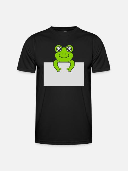 Present text Comic Frog - Men's Functional T-Shirt - black
