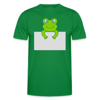Present text Comic Frog - Men's Functional T-Shirt - kelly green - Front - AI Model Male 178 dark (178cm)