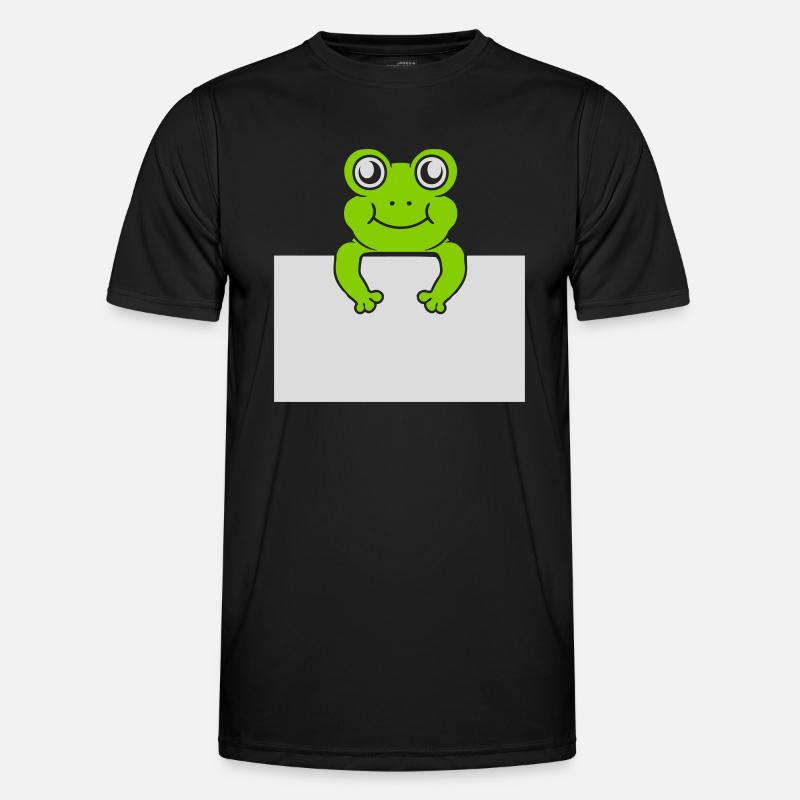 Present text Comic Frog - Men's Functional T-Shirt - black