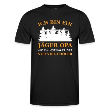 Jäger opa - Männer Funktions-T-Shirt - Schwarz - Vorne - AI Model Male 178 dark (178cm)
