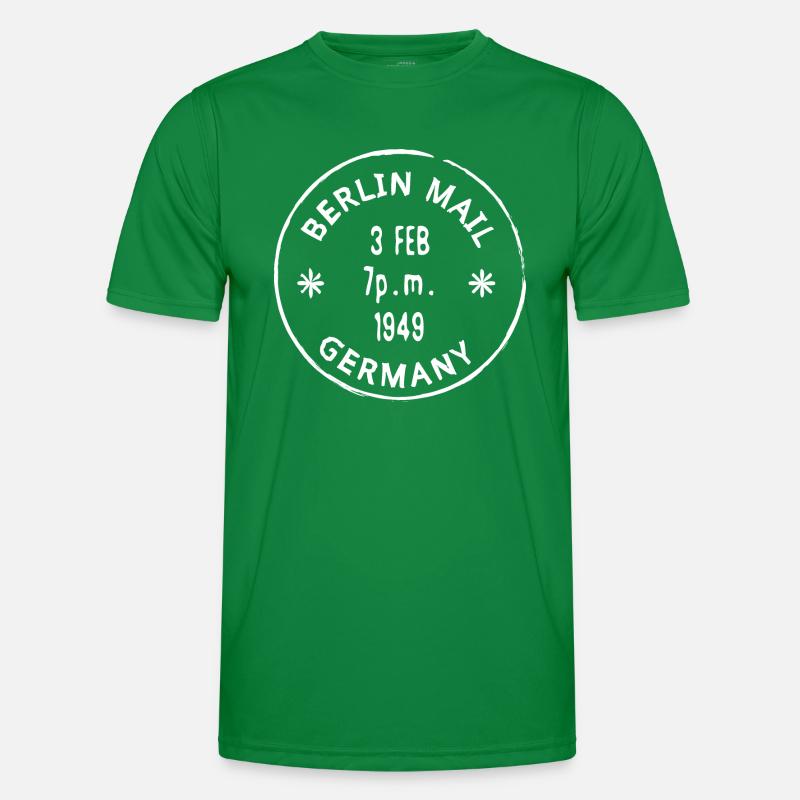 Berlin Stempel Post Briefmarke Männer Funktions-T-Shirt