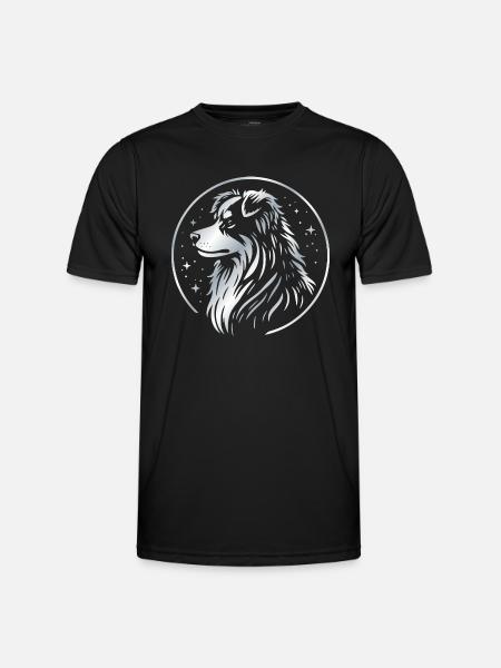 Dream dog Aussie silver - Men's Functional T-Shirt - black
