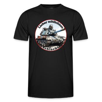 Better to settle than to slaughter - Men's Functional T-Shirt - black - Front - AI Model Male 178 dark (178cm)
