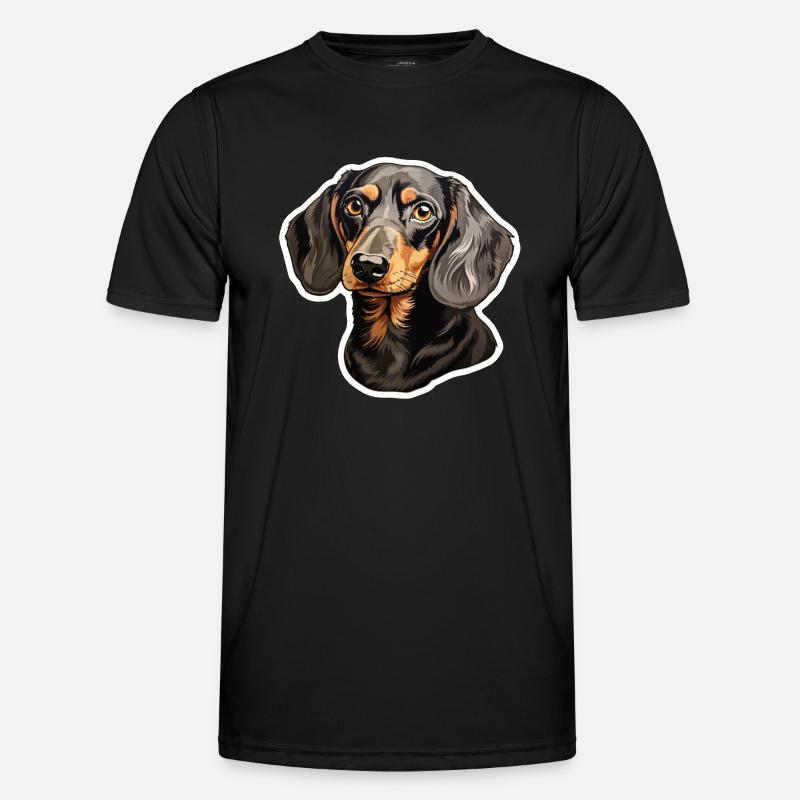 Dackel oder Dachshund - Männer Funktions-T-Shirt - Schwarz