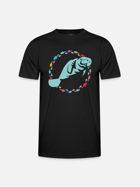 Ich liebe Manatees - Männer Funktions-T-Shirt - Schwarz