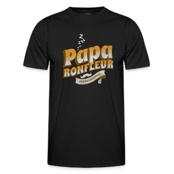 Papa ronfleur professionnel t-shirt ronflement - T-shirt sport Homme - noir - Devant - AI Model Male 178 dark (178cm)