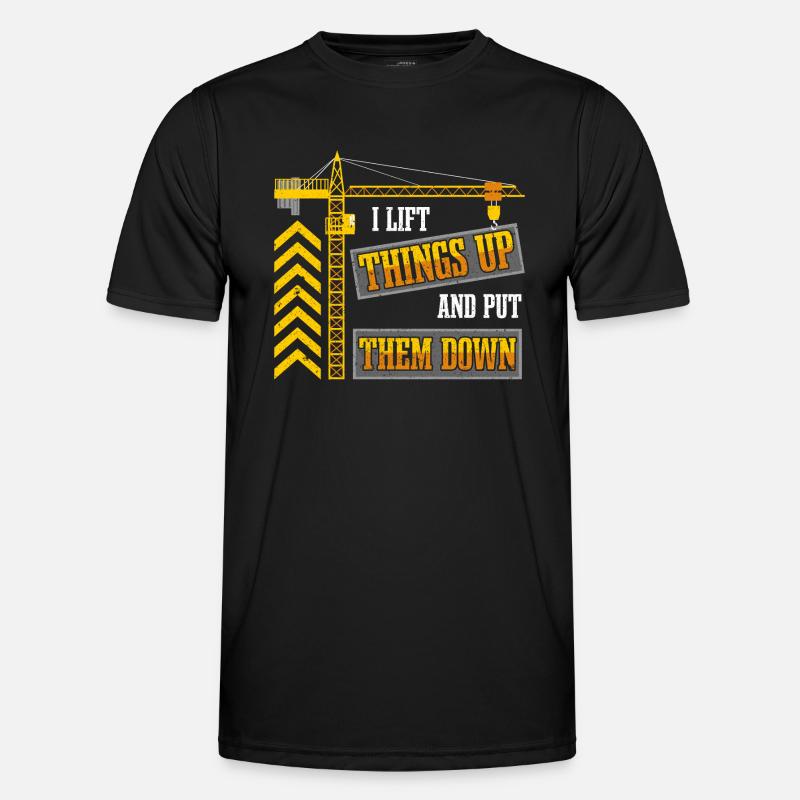 Kranführer-Konstruktion - Männer Funktions-T-Shirt - Schwarz