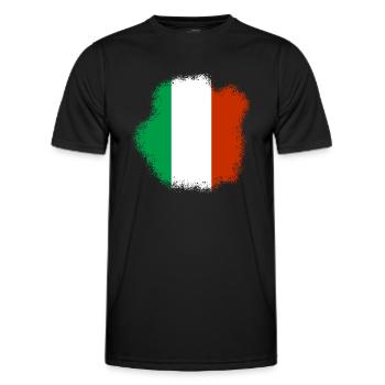 Drapeau italien vintage drapeau italien look usé - T-shirt sport Homme - noir - Devant - AI Model Male 178 dark (178cm)