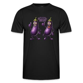 Crazy Veggies: Eggplant Gang Thumbs Up - Männer Funktions-T-Shirt - Schwarz - Vorne - AI Model Male 178 dark (178cm)