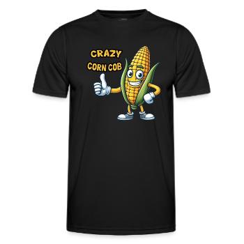 Crazy Veggies épi de maïs pouces vers le haut - T-shirt sport Homme - noir - Devant - AI Model Male 178 dark (178cm)
