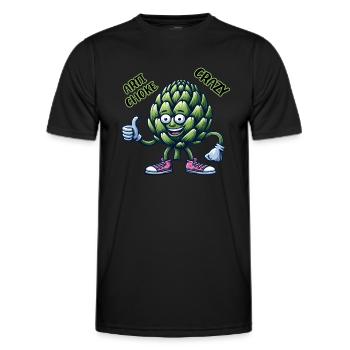 Crazy Veggies: Artichoke Gang Thumbs Up - Männer Funktions-T-Shirt - Schwarz - Vorne - AI Model Male 178 dark (178cm)