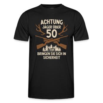 50. Geburtstag Jäger 50 Jahre Jagd - Männer Funktions-T-Shirt - Schwarz - Vorne - AI Model Male 178 dark (178cm)