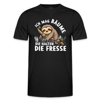 I like trees that keep their mouths shut - Men's Functional T-Shirt - black - Front - AI Model Male 178 dark (178cm)
