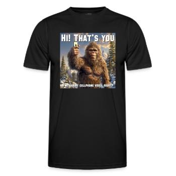 Bigfoot: That's you in my grainy cellphone video? - Männer Funktions-T-Shirt - Schwarz - Vorne - AI Model Male 178 dark (178cm)