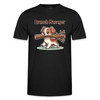 Proud Branch Manager - Stolzer Zweigstellenleiter - Männer Funktions-T-Shirt - Schwarz - Vorne - AI Model Male 178 dark (178cm)