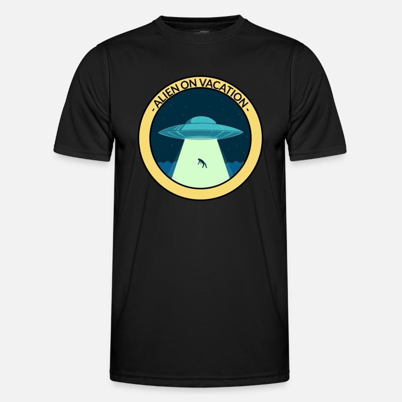 Alien im Urlaub Männer Funktions-T-Shirt
