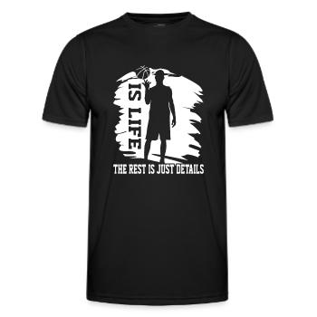 Basketball Is Life Rest Is Details Basketball Player - Men's Functional T-Shirt - black - Front - AI Model Male 178 dark (178cm)