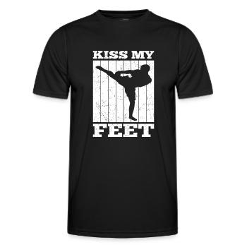 Kickboxing Kiss My Feet Funny Kickboxer Gift Idea - T-shirt sport Homme - noir - Devant - AI Model Male 178 dark (178cm)