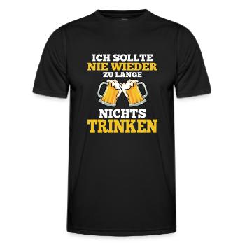 Ich Sollte Nie Wieder Zu Lange Nichts Trinken - Männer Funktions-T-Shirt - Schwarz - Vorne - AI Model Male 178 dark (178cm)