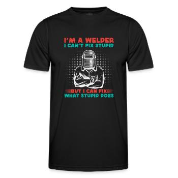 Im A Welder I Cant Fix Stupid - Cadeau de soudage - T-shirt sport Homme - noir - Devant - AI Model Male 178 dark (178cm)