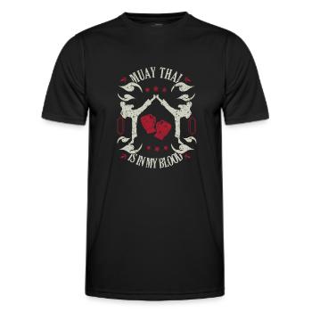Muay Thai Is In My Blood Fighters Thai Boxing Gift - Männer Funktions-T-Shirt - Schwarz - Vorne - AI Model Male 178 dark (178cm)