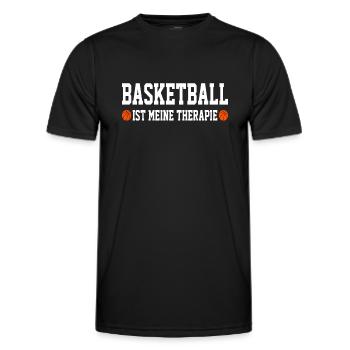 Basketball ist Therapie Lustiger Basketball Spruch - Männer Funktions-T-Shirt - Schwarz - Vorne - AI Model Male 178 dark (178cm)