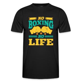No Boxing No Life Funny Boxer Gift Idea - Men's Functional T-Shirt - black - Front - AI Model Male 178 dark (178cm)